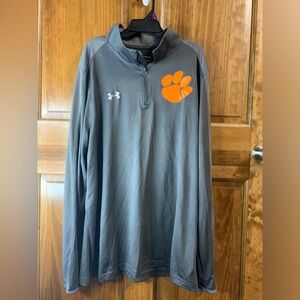 grey Under Armour Clemson Tigers quarter-zip pullover.